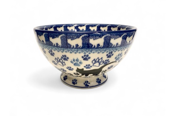 Bunzlau Kom op voet 1771X Black Cat Kom op voet